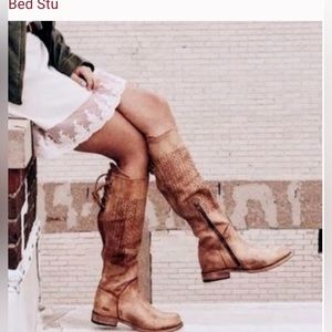 Bed Stu Cambridge Laser Cut Driftwood Riding Boots Size 7 NWOB